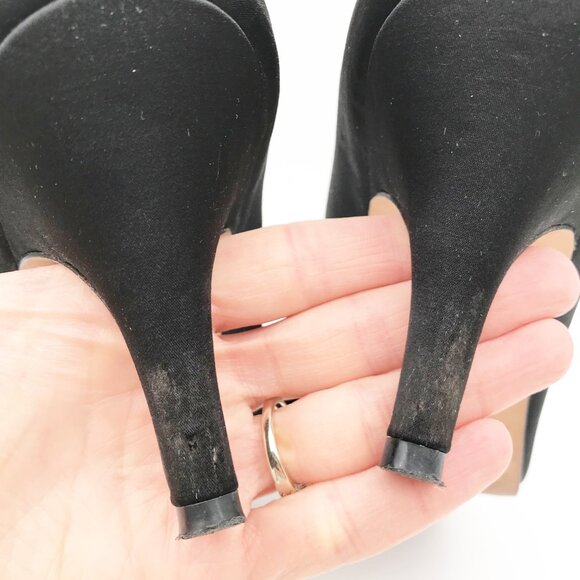 KENNETH COLE Reaction I'm Rich Black Peep Toe Stiletto High Heels Womens 8.5 - Picture 6 of 11